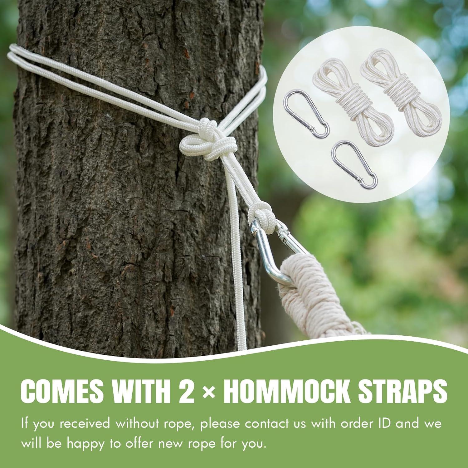 Hamaca Doble INNO STAGE Algodón Natural 299.9x139.9cm Verde Amarillo