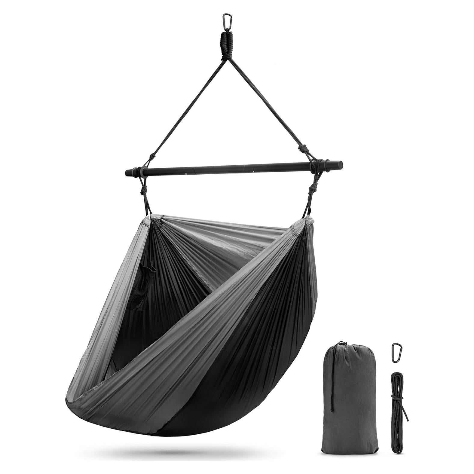 Silla Hamaca Colgante Sorbus Negra - Plegable y Liviana 227 kg