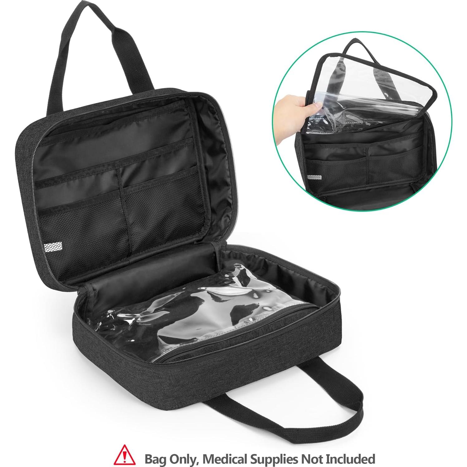 Bolsa de Primeros Auxilios CURMIO Negra Compacta 29x10x20 cm