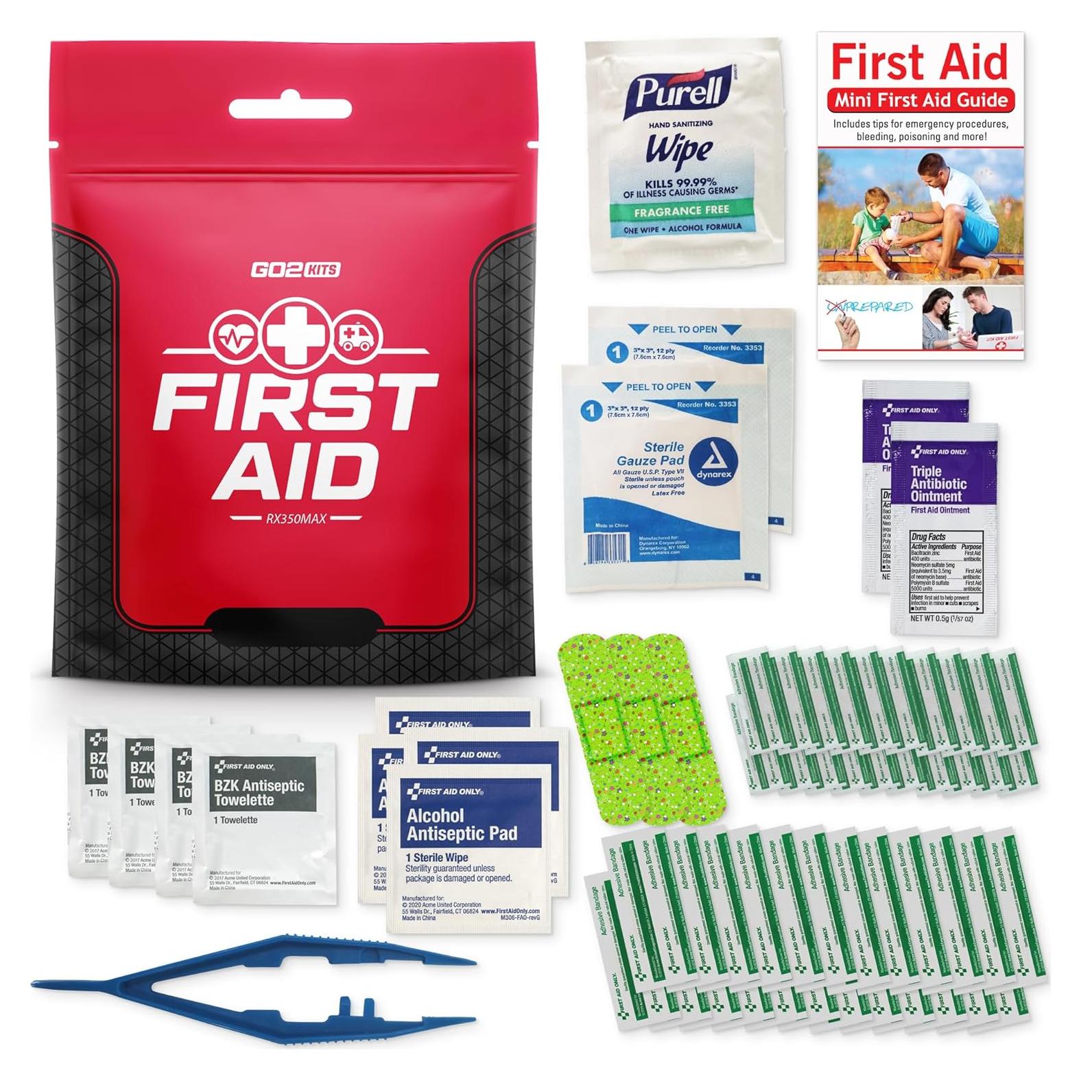 Kit de Primeros Auxilios Go2Kits 54 Piezas Compacto y Resellable