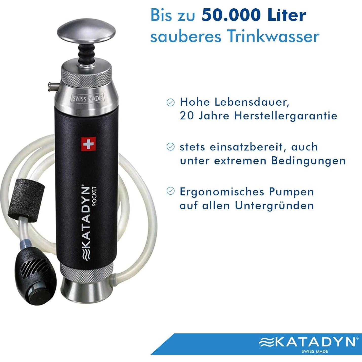 Filtro de Agua Portátil Katadyn Pocket 550g para Camping