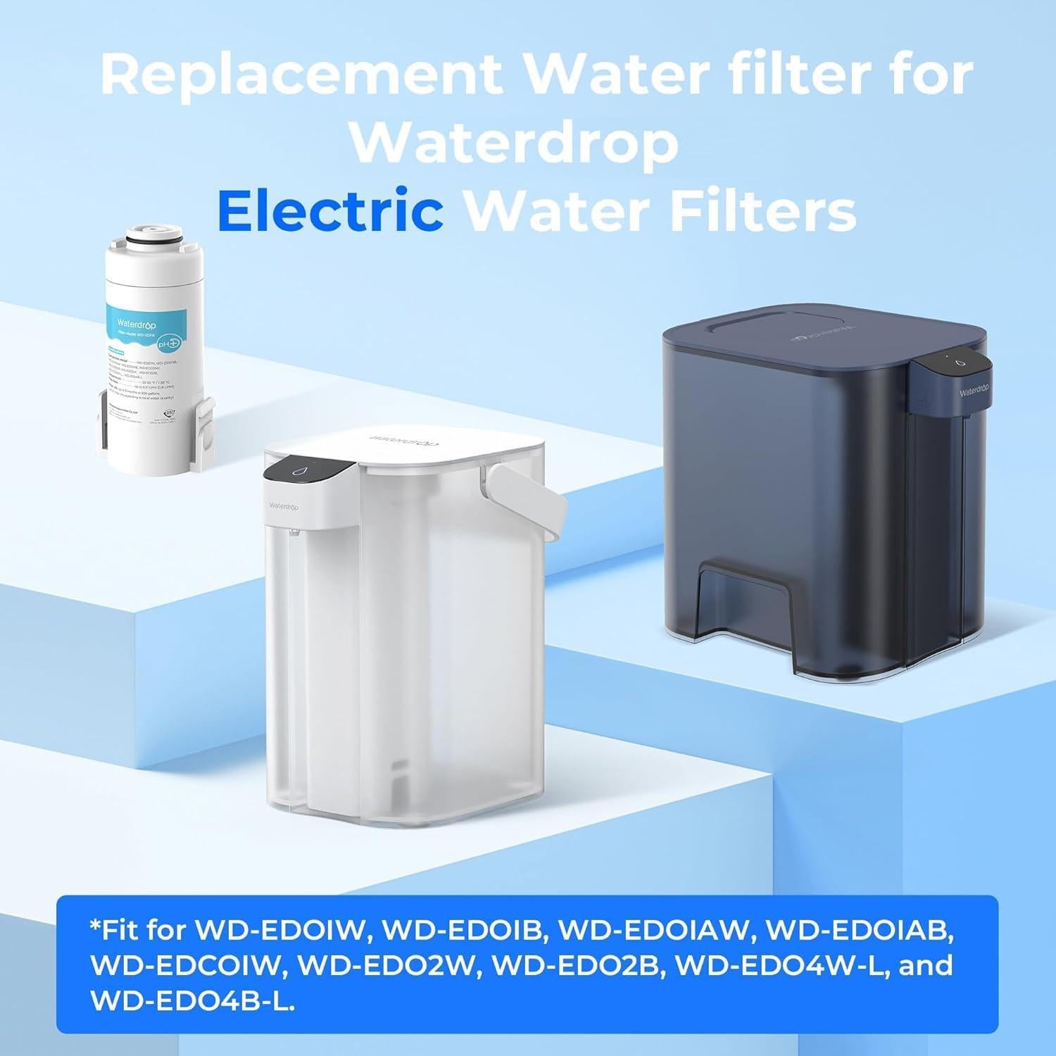 Filtro Alcalino Waterdrop WD-EDFA para Jarra Eléctrica 1 Unidad