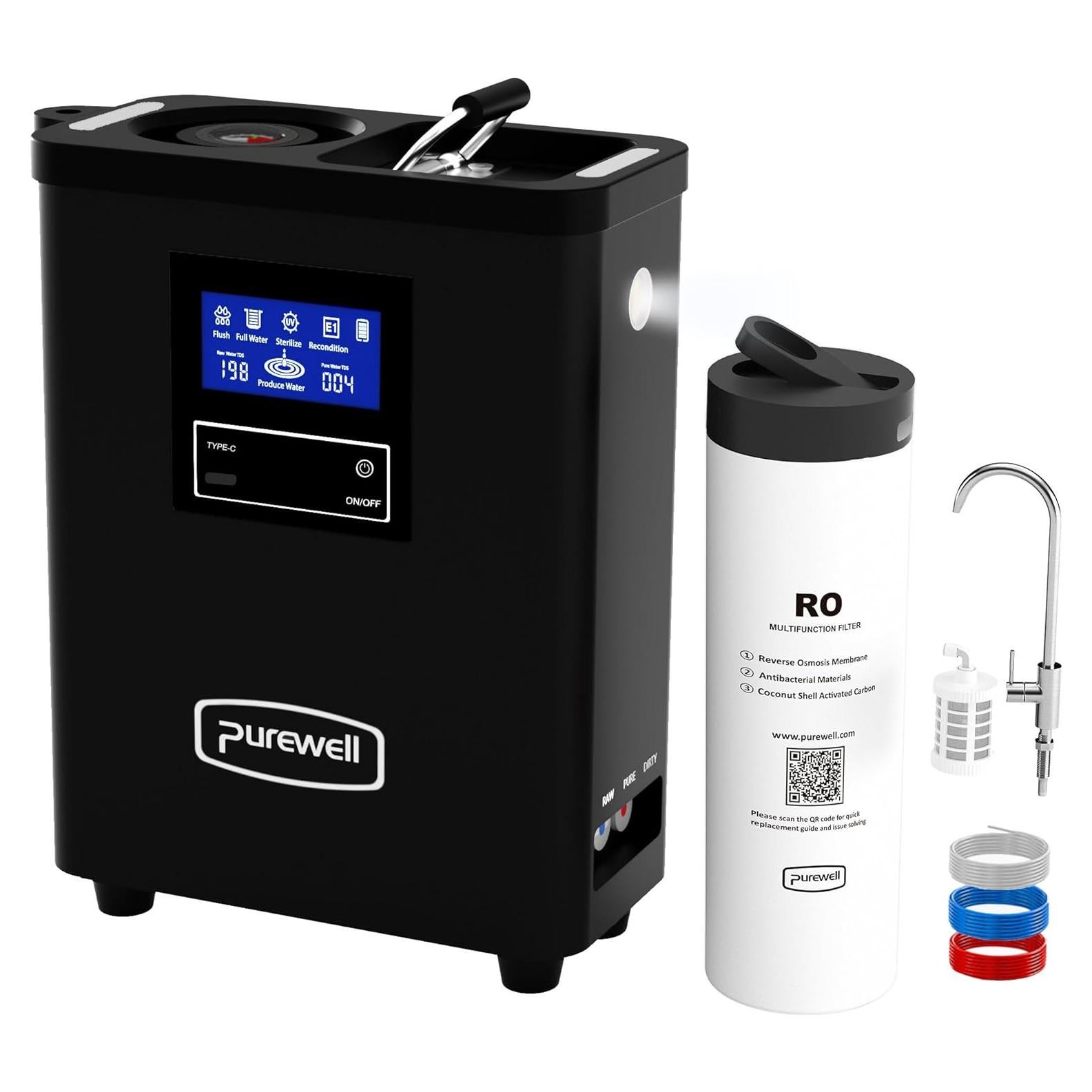 Purificador de Agua RO Purewell K8680, 10 Etapas, UV, 6.36 kg