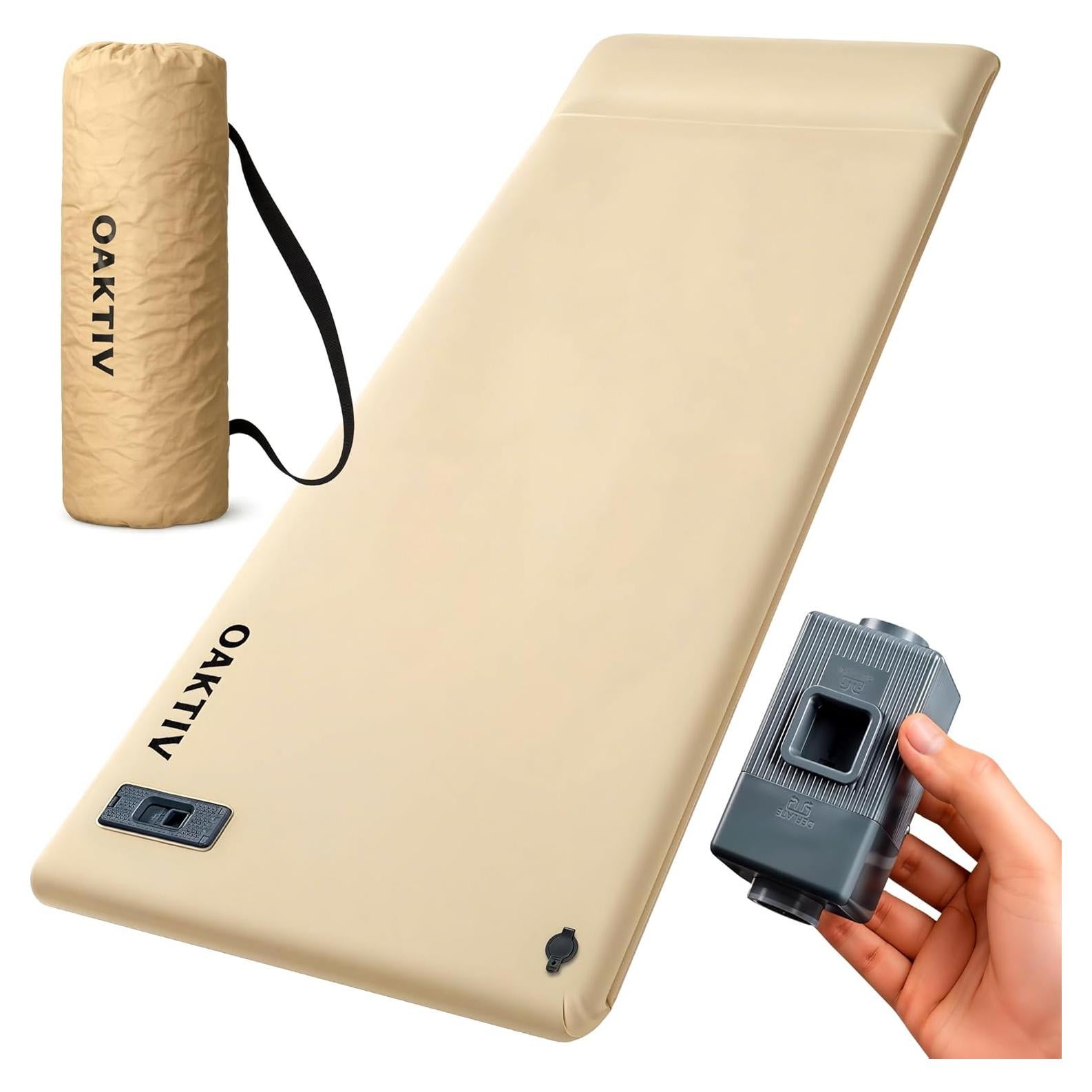 Almohadilla de Camping Autoinflable Oaktiv 3.15" (8 cm) Beige
