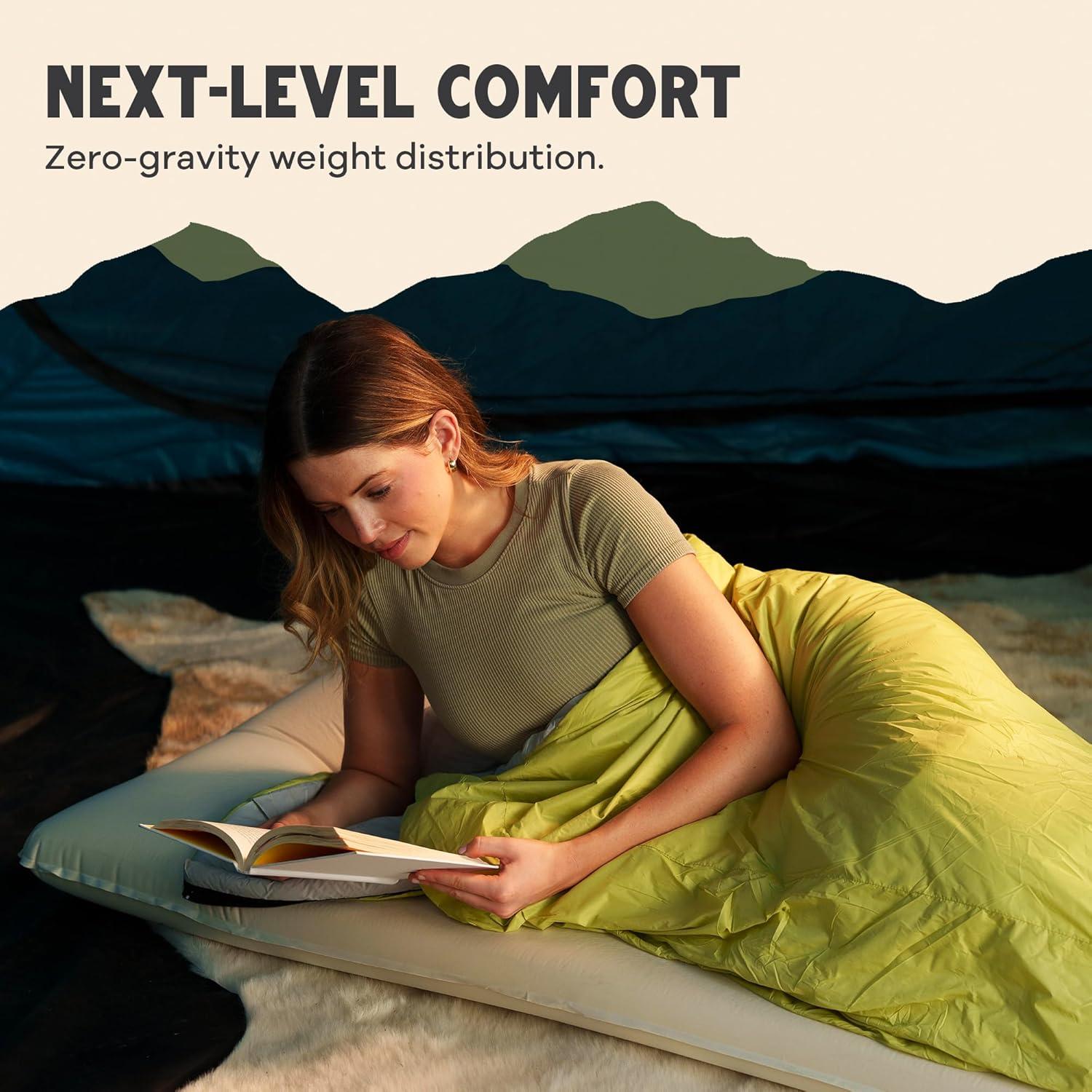 Almohadilla de Camping Autoinflable Oaktiv 3.15" (8 cm) Beige