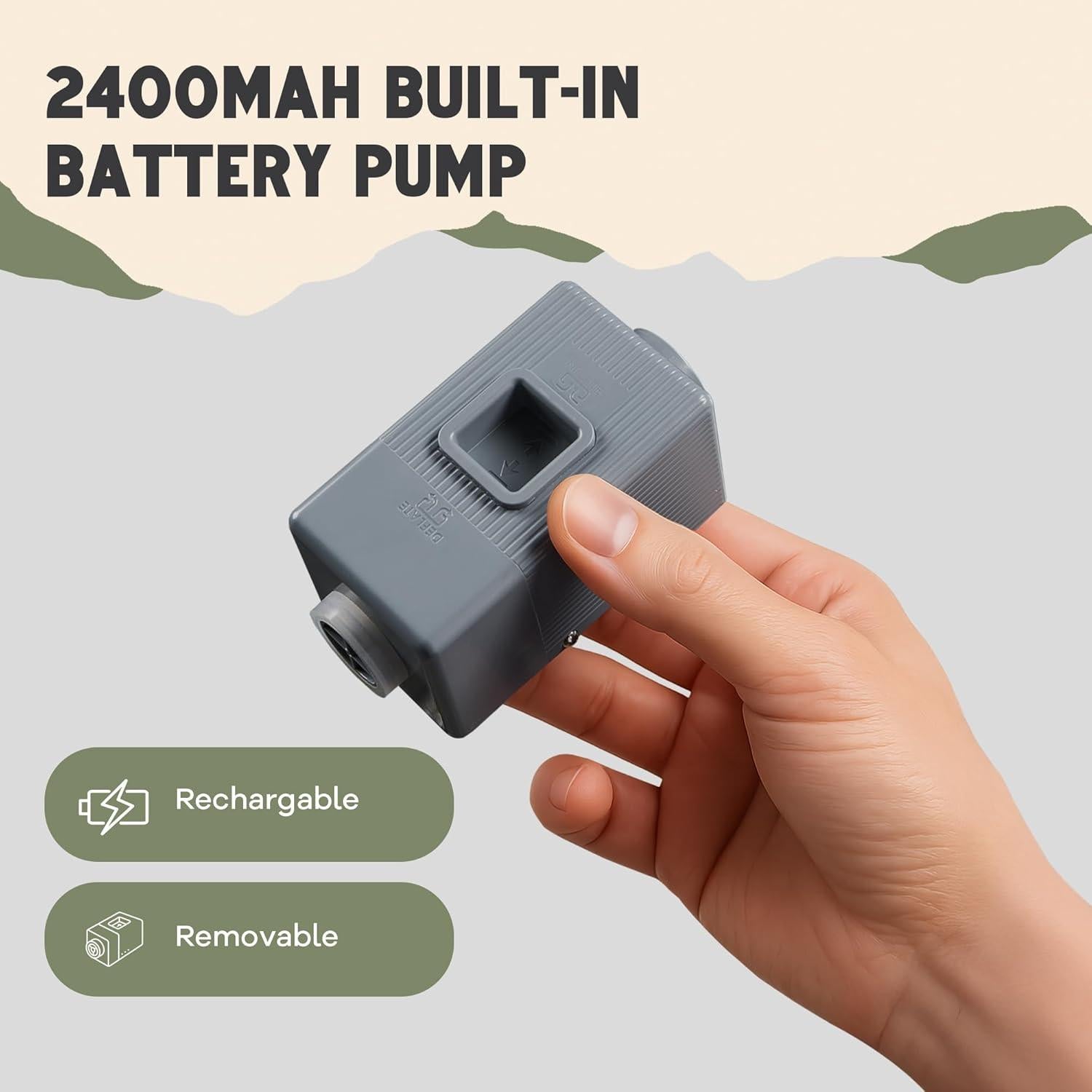 Almohadilla de Camping Autoinflable Oaktiv 3.15" (8 cm) Beige