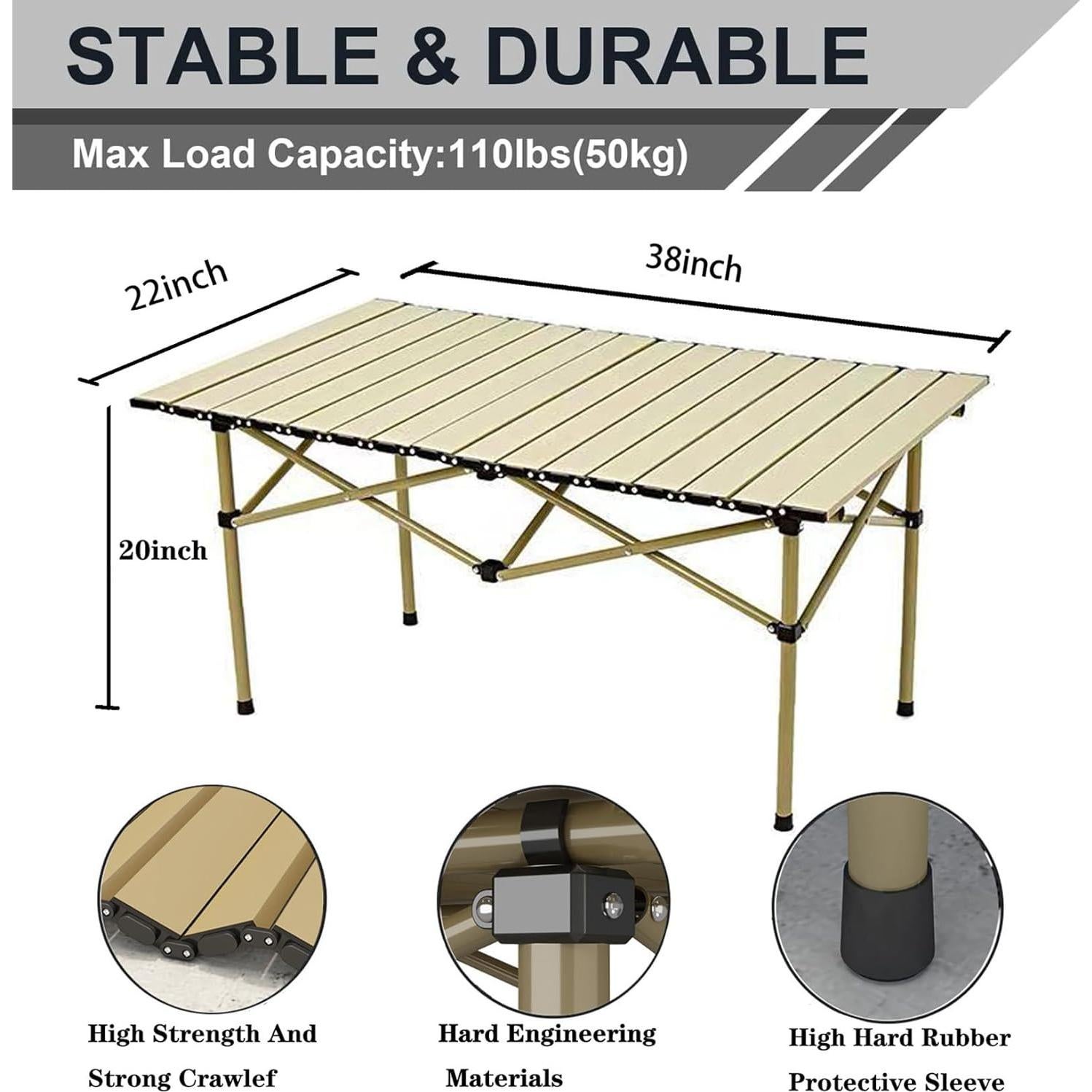 Mesa Plegable de Camping SKDGPS 1-1 Beige 96.5x55.9cm