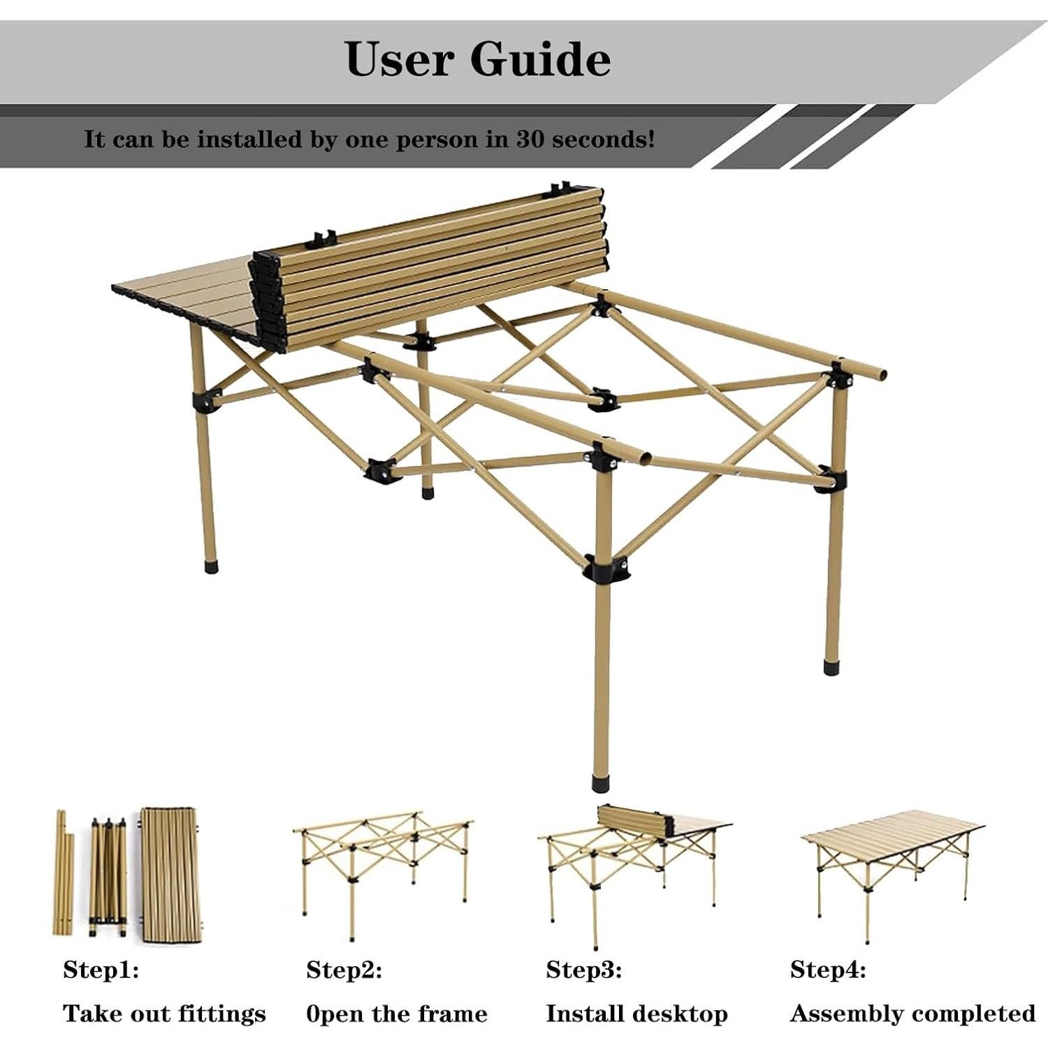 Mesa Plegable de Camping SKDGPS 1-1 Beige 96.5x55.9cm