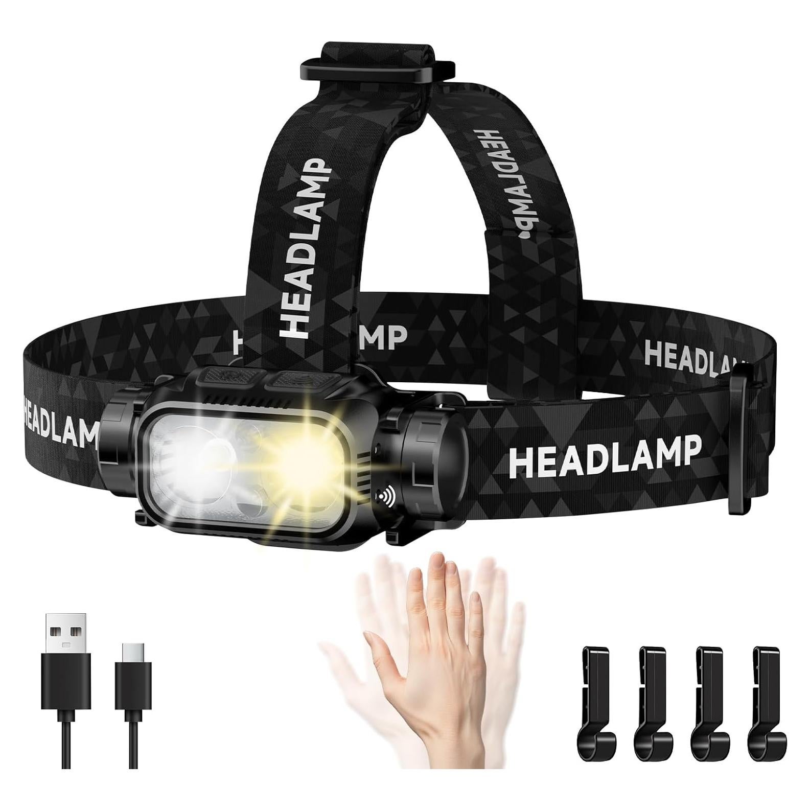 Linterna Frontal LED Recargable ATDOALL 1000 Lúmenes 5 Modos