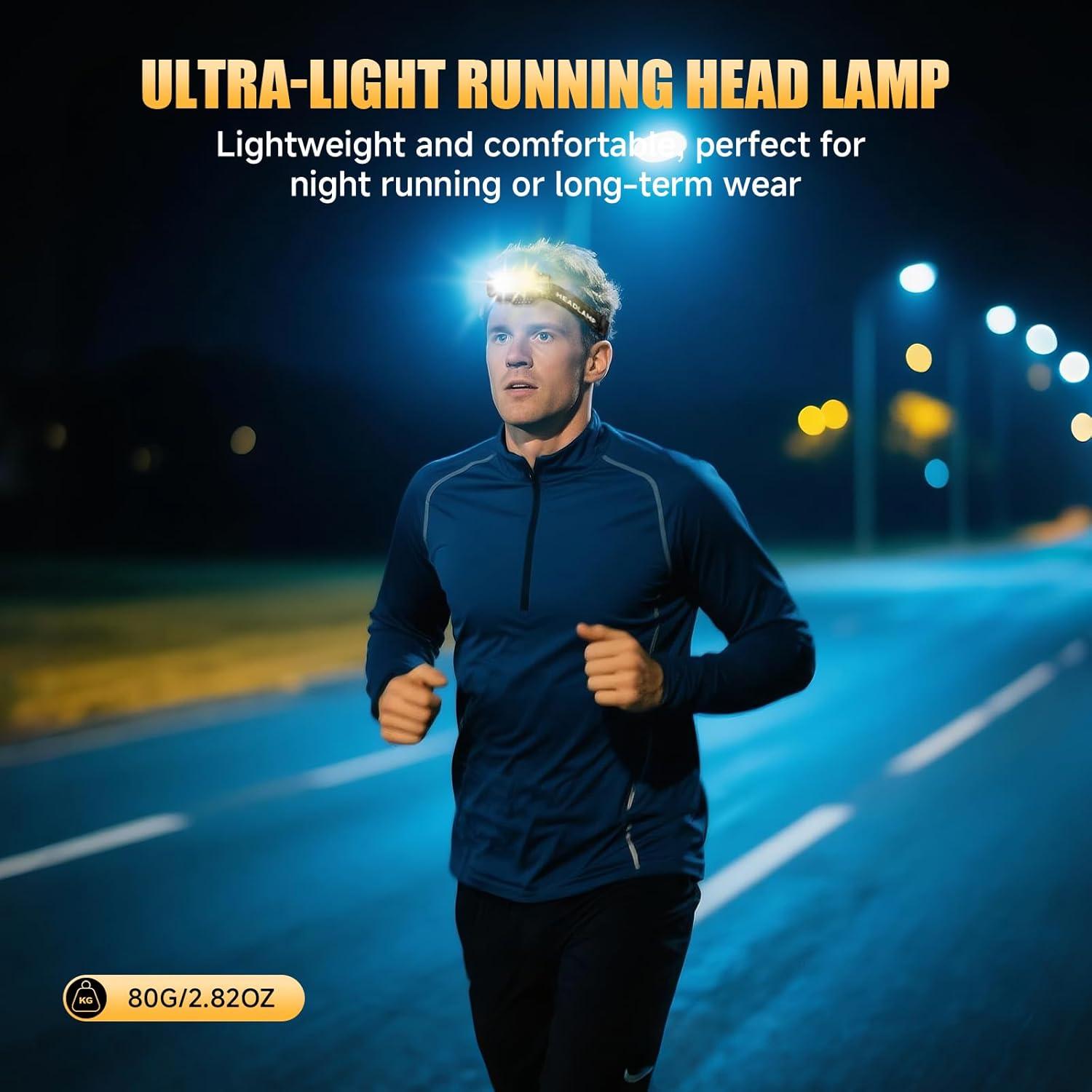 Linterna Frontal LED Recargable ATDOALL 1000 Lúmenes 5 Modos