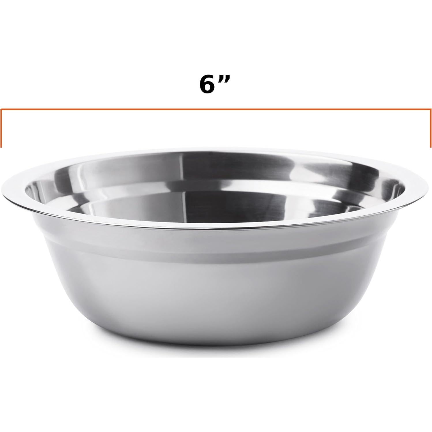 Juego de Cuencos de Acero Inoxidable Wealers 4 Piezas 15.24 cm