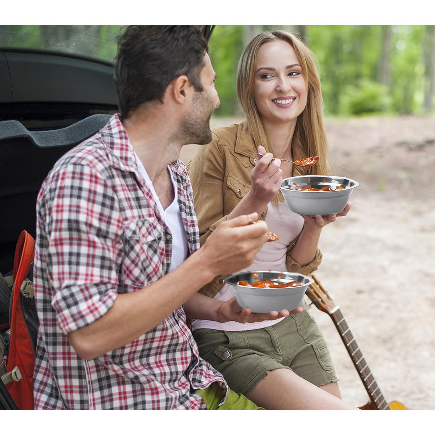 Juego de Cuencos de Acero Inoxidable Wealers 4 Piezas 15.24 cm