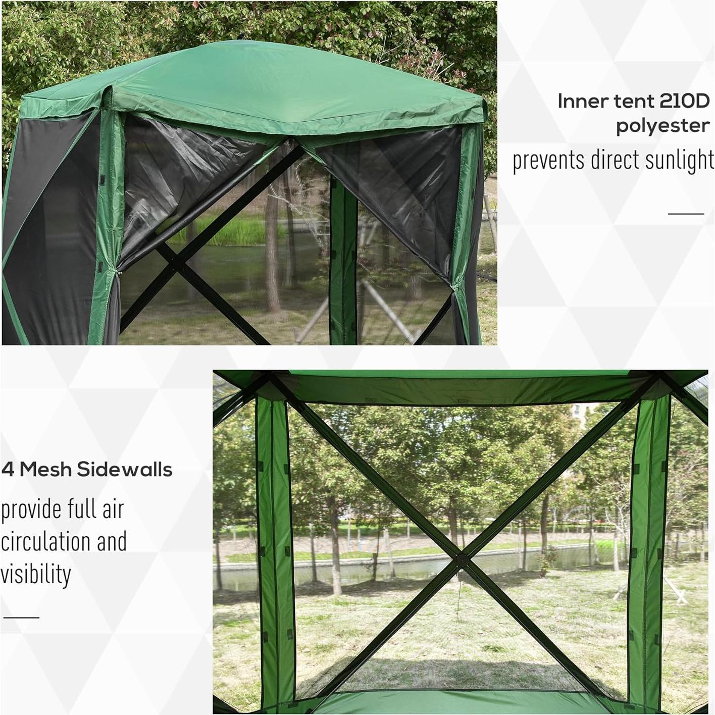 Carpa Plegable Outsunny 2.16x2.16m para 4 Personas Verde