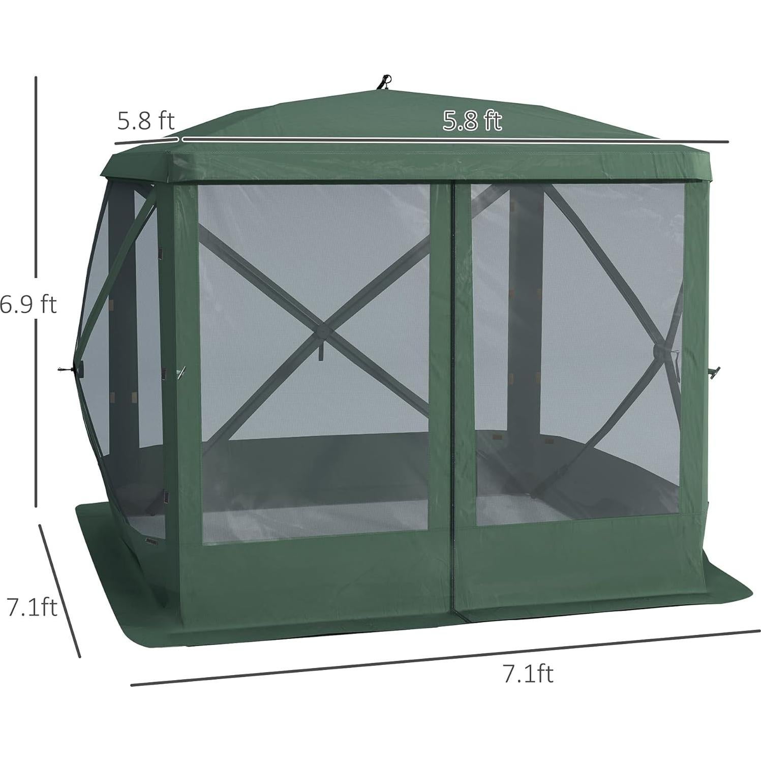 Carpa Plegable Outsunny 2.16x2.16m para 4 Personas Verde