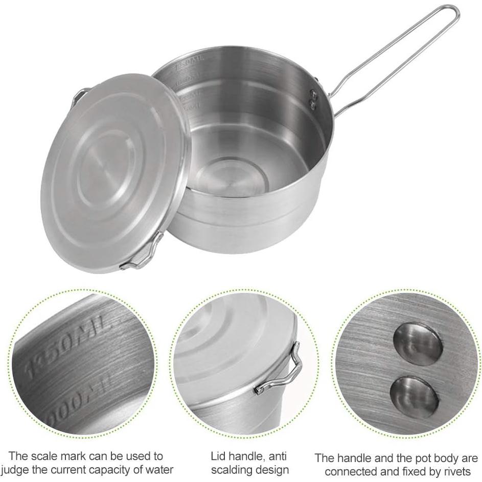 Olla de Cocina de Acero Inoxidable EKDJKK 1.5L Plegable