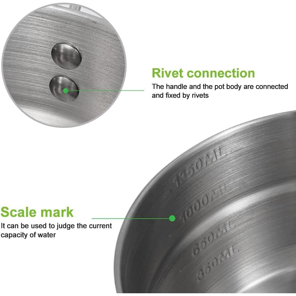 Olla de Cocina de Acero Inoxidable EKDJKK 1.5L Plegable