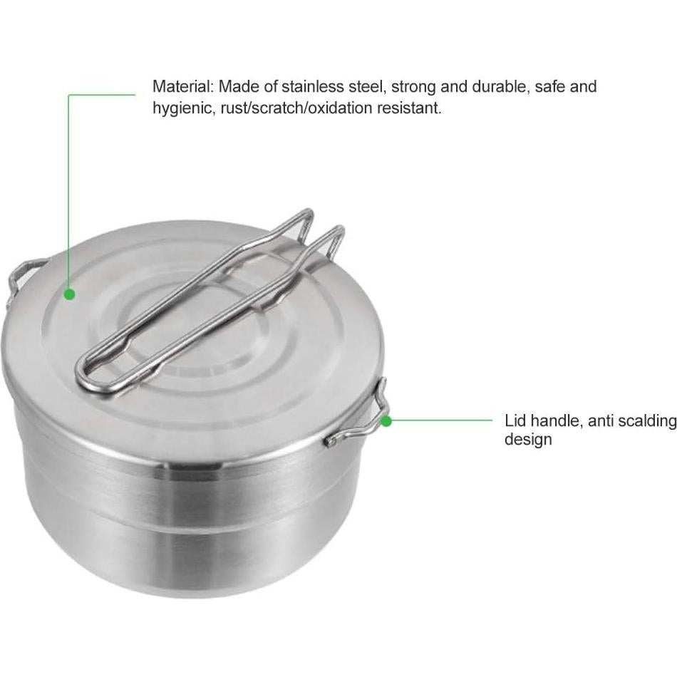 Olla de Cocina de Acero Inoxidable EKDJKK 1.5L Plegable