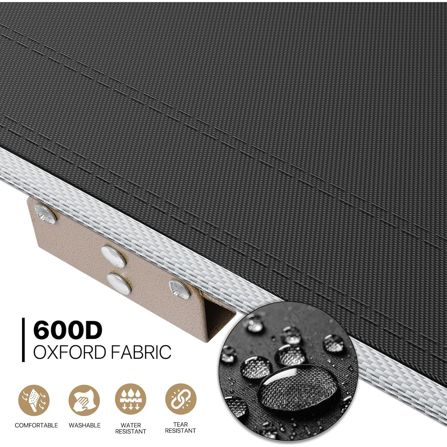 Cama Plegable MoNiBloom para Camping, Soporta 163 kg, Negra