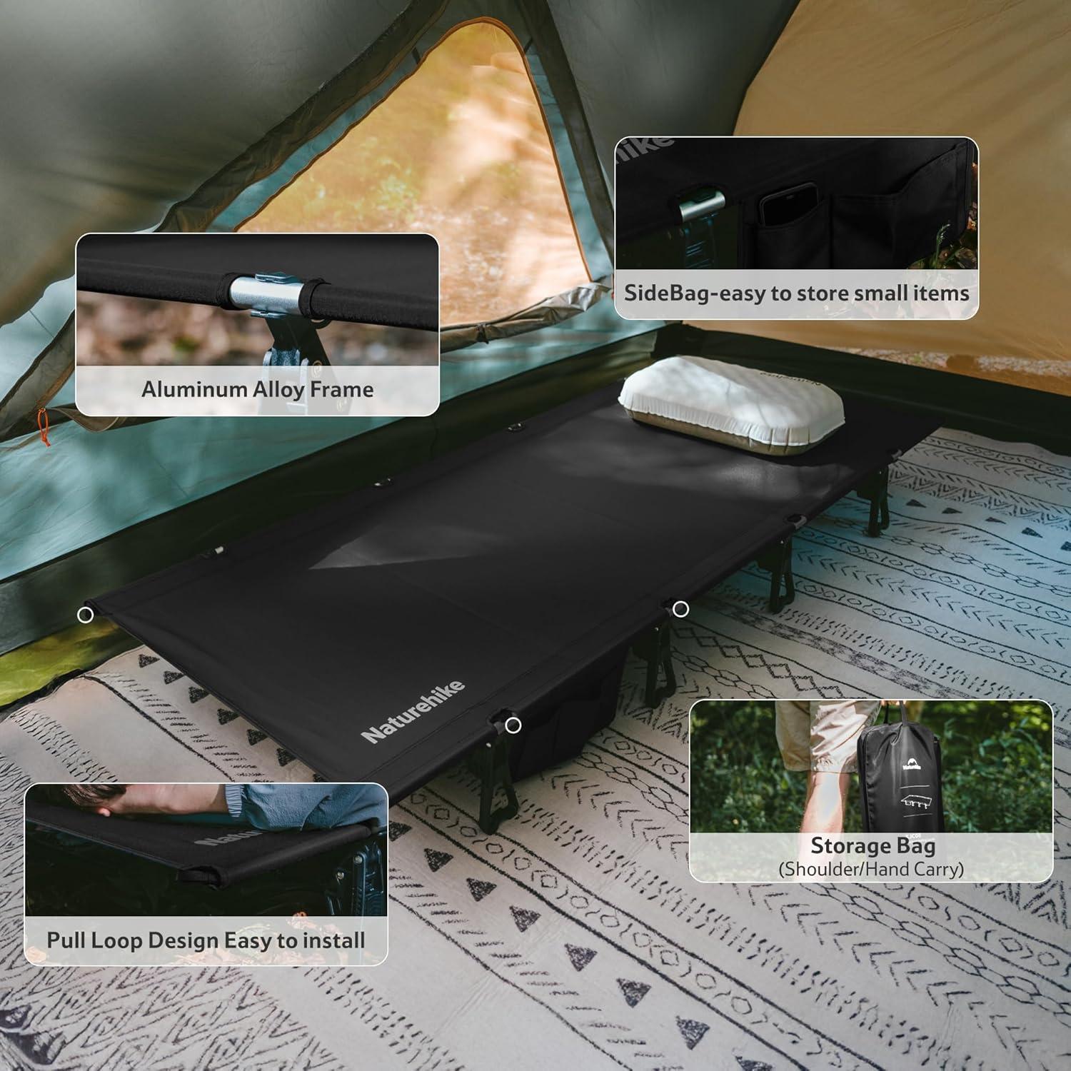 Cama de Camping Plegable Naturehike GREENWILD 75cm Ancho