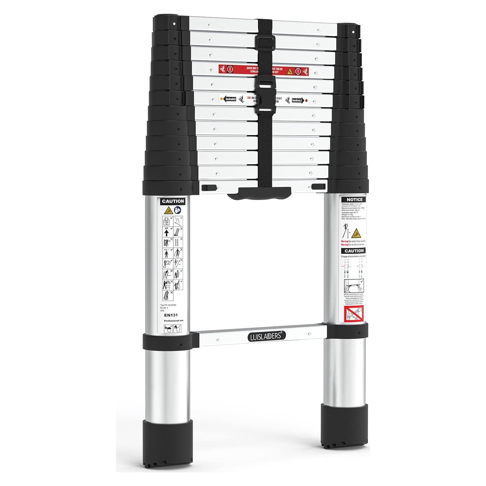 Escalera Telescópica ESCALERAS LUIS 3.81m Aluminio Plegable
