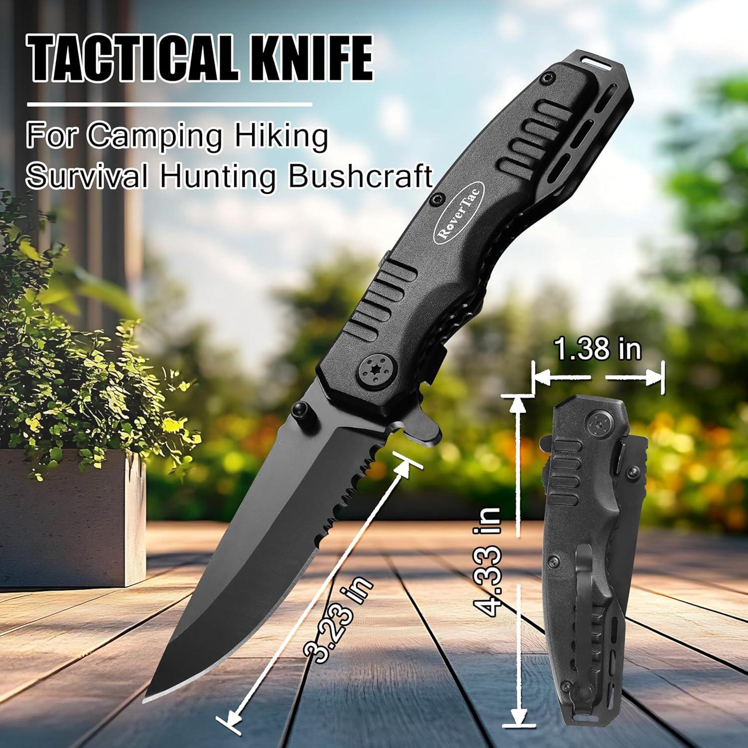 Kit de Supervivencia RoverTac 11 en 1 con Linterna y Cuchillo