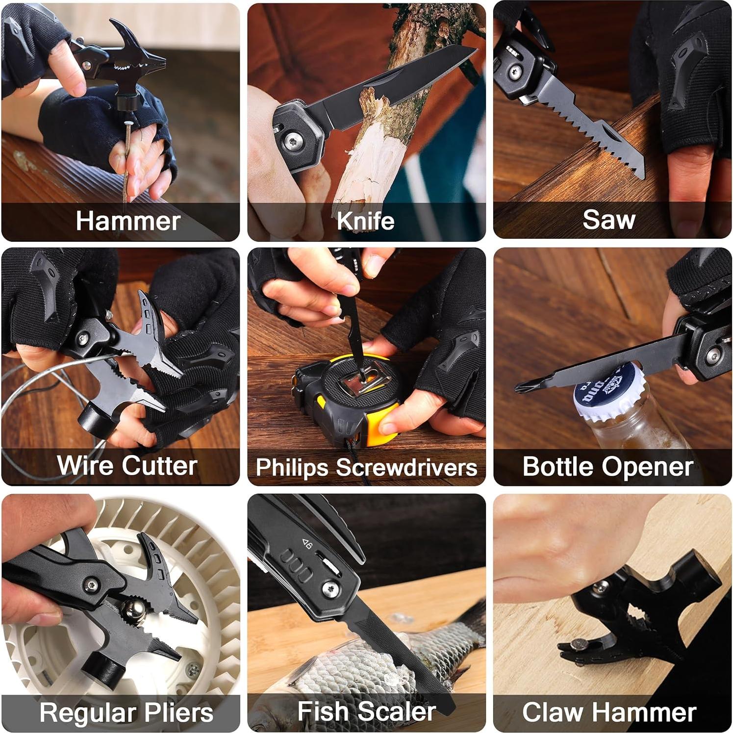 Set Multiherramientas RoverTac 12-en-1 con Linterna y Cuchillo