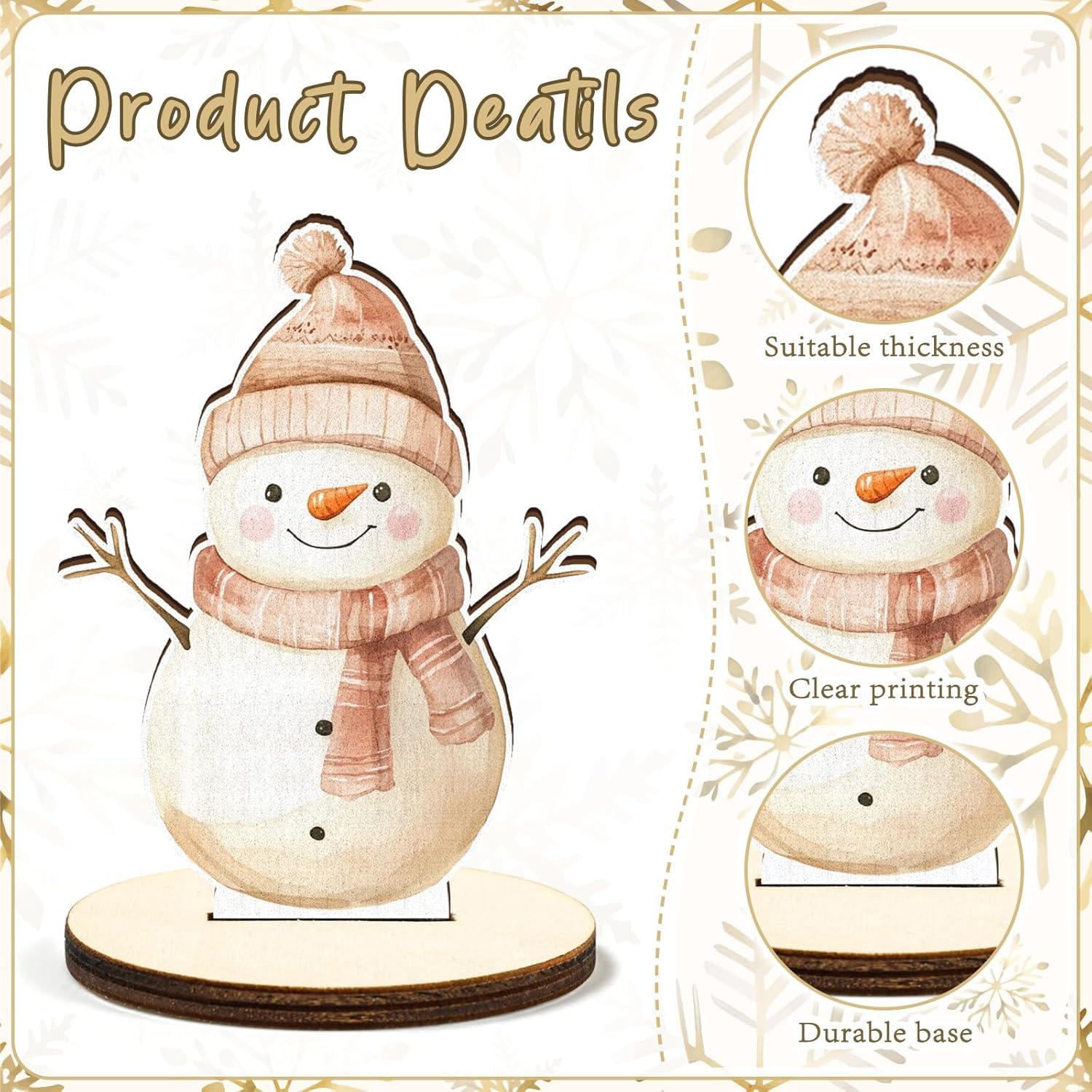 Juego de 16 Piezas Centro de Mesa de Madera Boho Beige Navidad