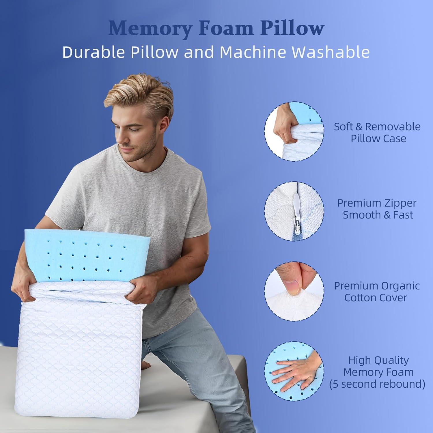 Almohadas Planas SofGlowly de Espuma con Memoria 2 Pack 7 cm