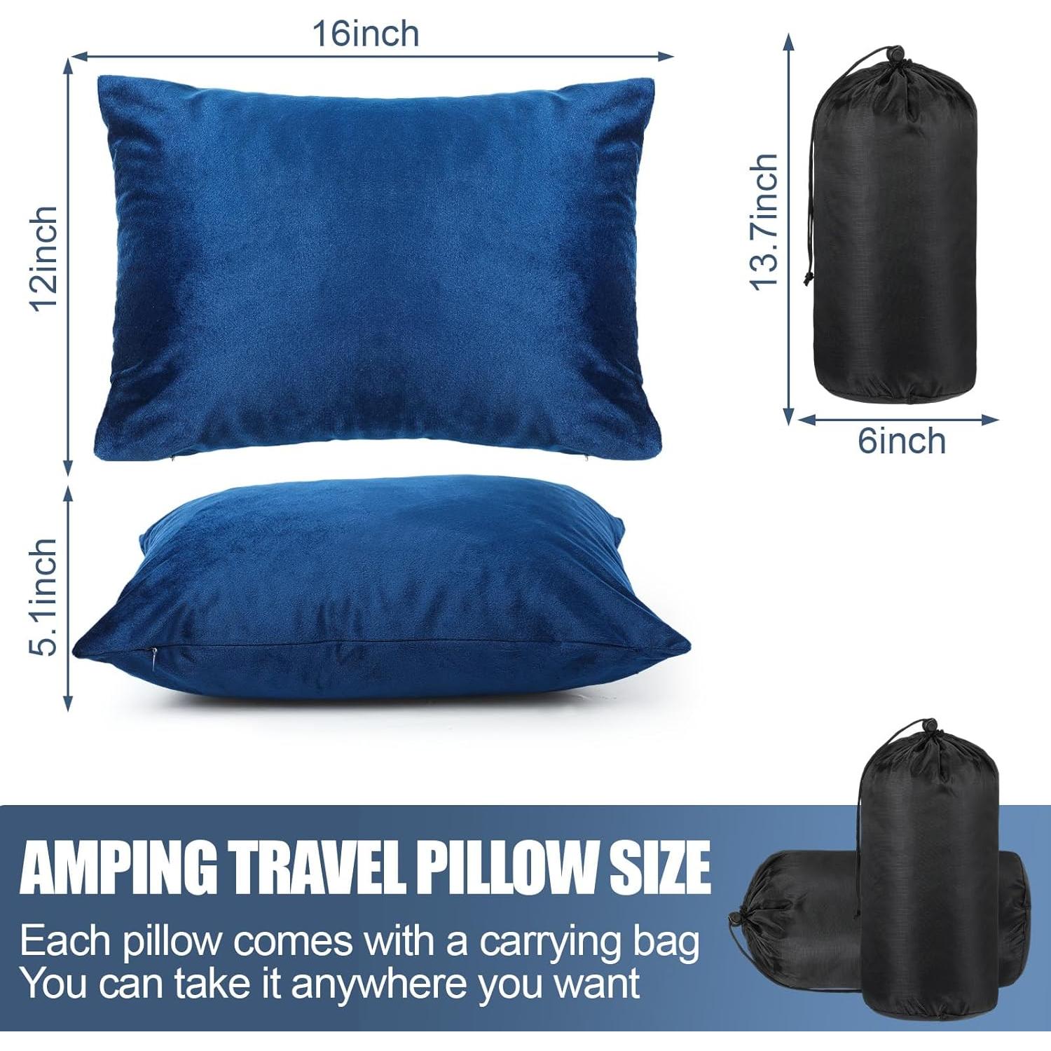 Juego de 2 Almohadas de Camping SmoothNovelty Azul Pequeñas