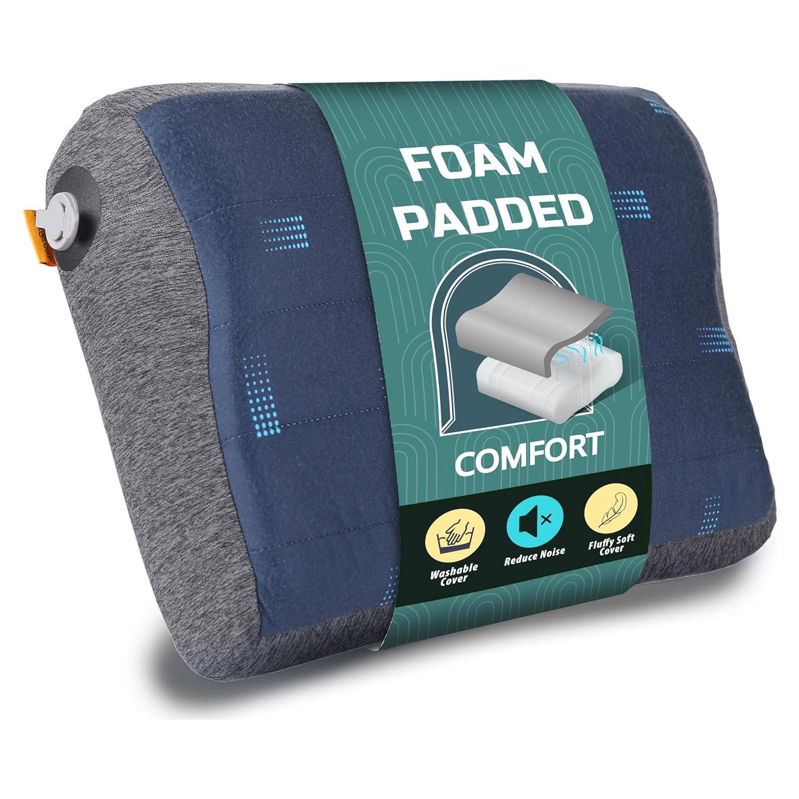 Almohada Inflable de Camping Trekology ALUFT Pro Azul