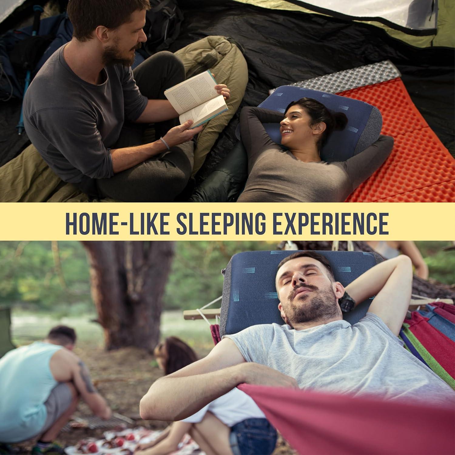 Almohada Inflable de Camping Trekology ALUFT Pro Azul