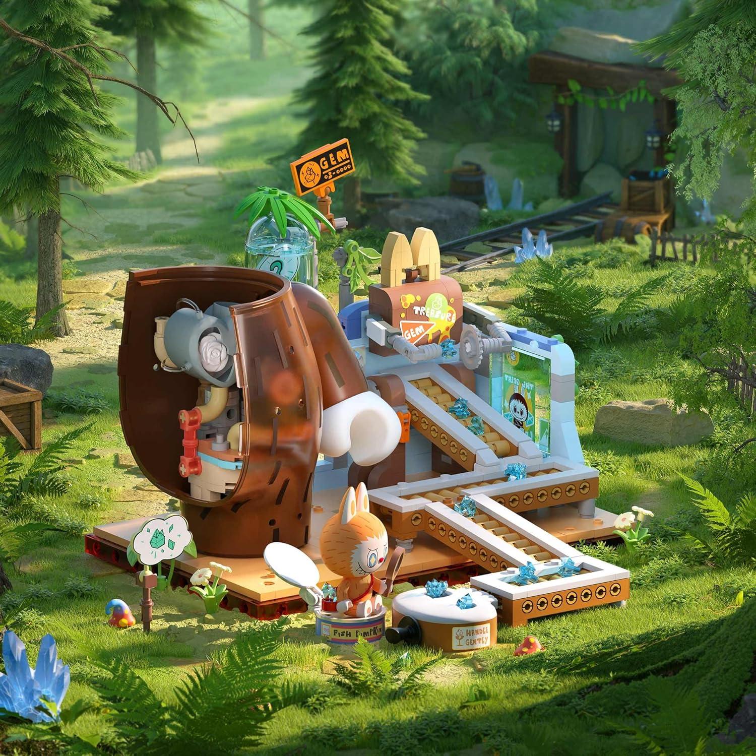 Set de Juguete de Construcción Labubu Base Secreta Bosque