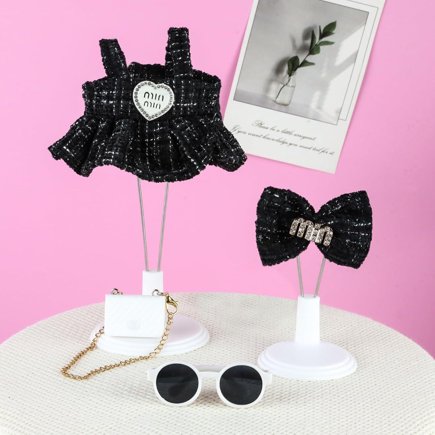 Ropa de Muñeca 17cm Muomdid Conjunto Elegante Negro 4 Piezas