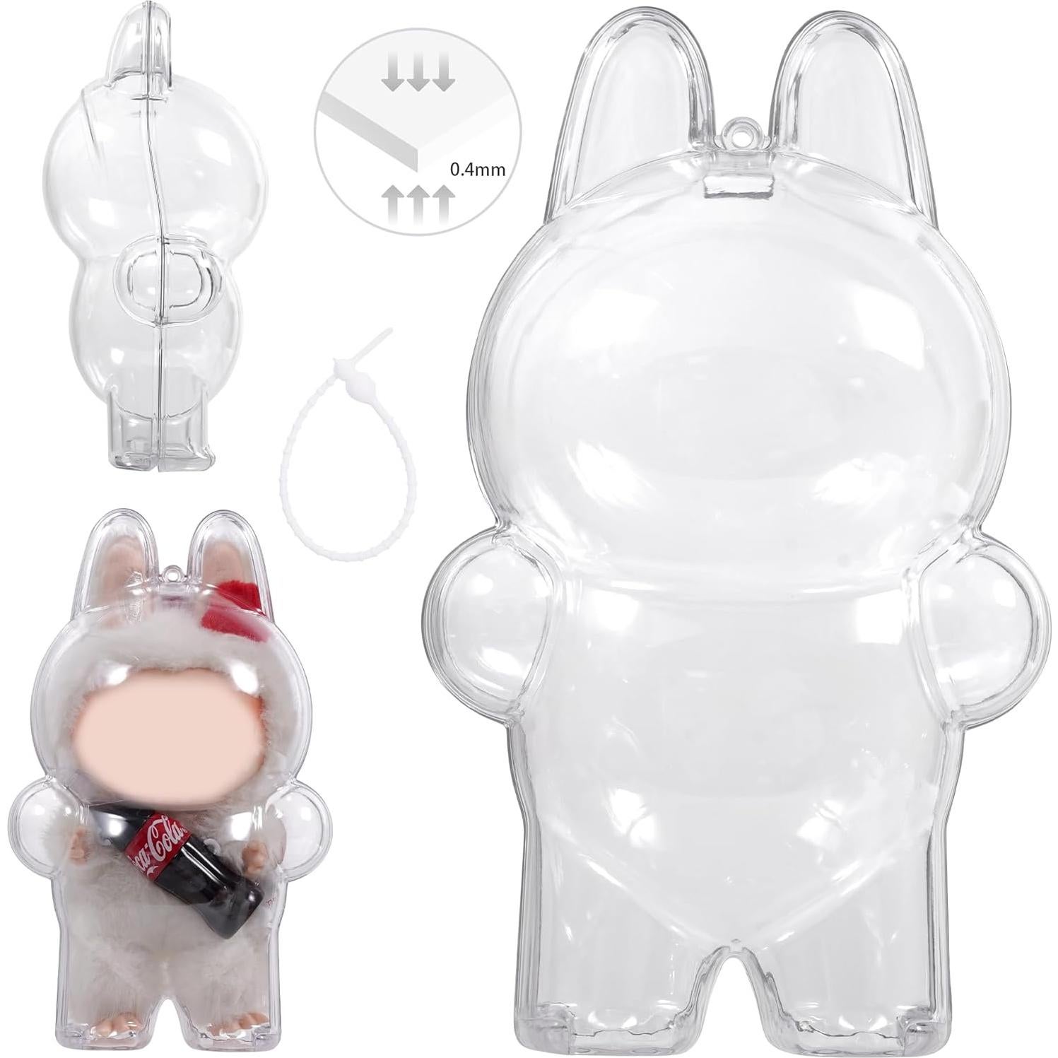 Funda Protectora Acrílica para Figuras LABUBU 17cm con Cordón