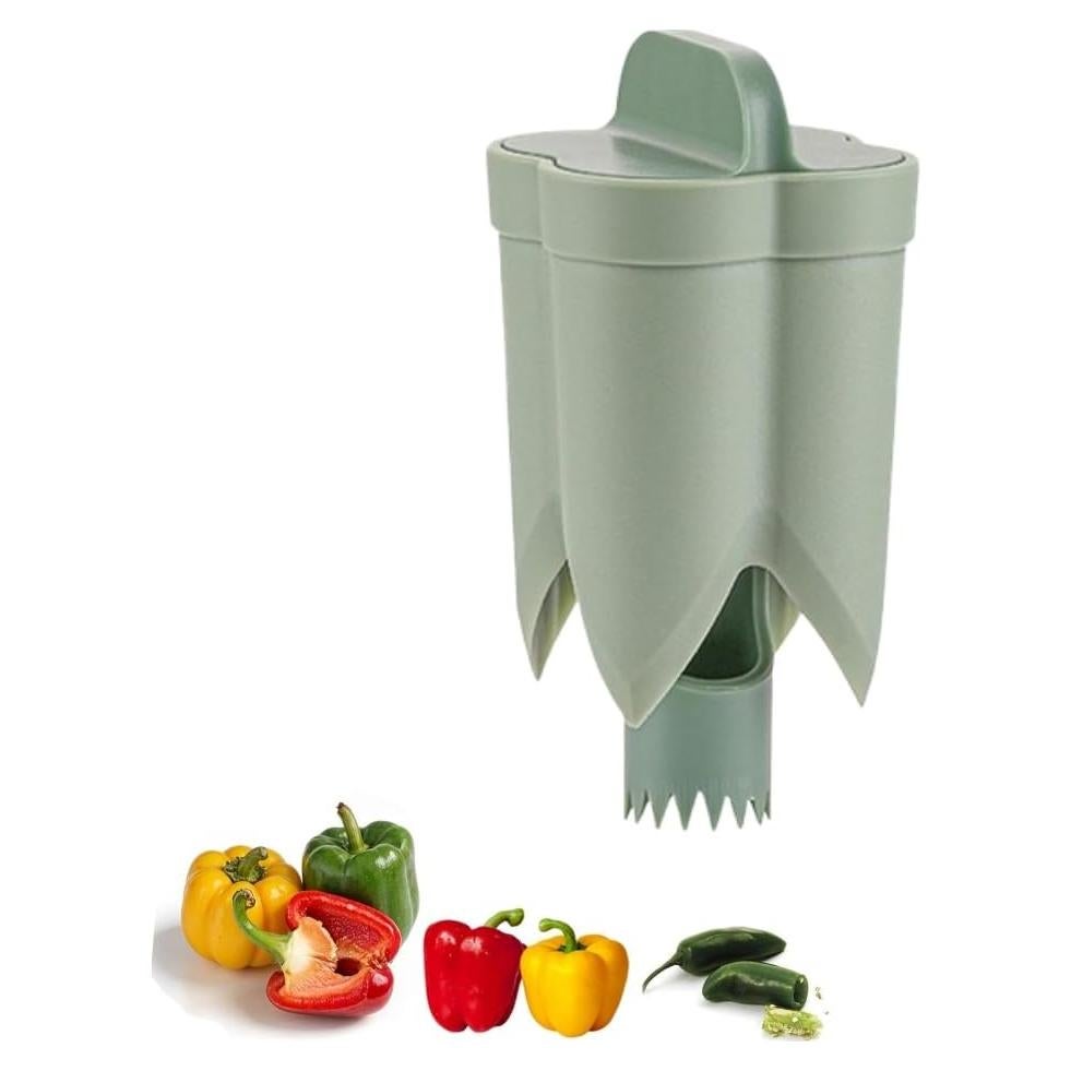 Removedor de Semillas de Pimiento 2 en 1 BusyLive Verde
