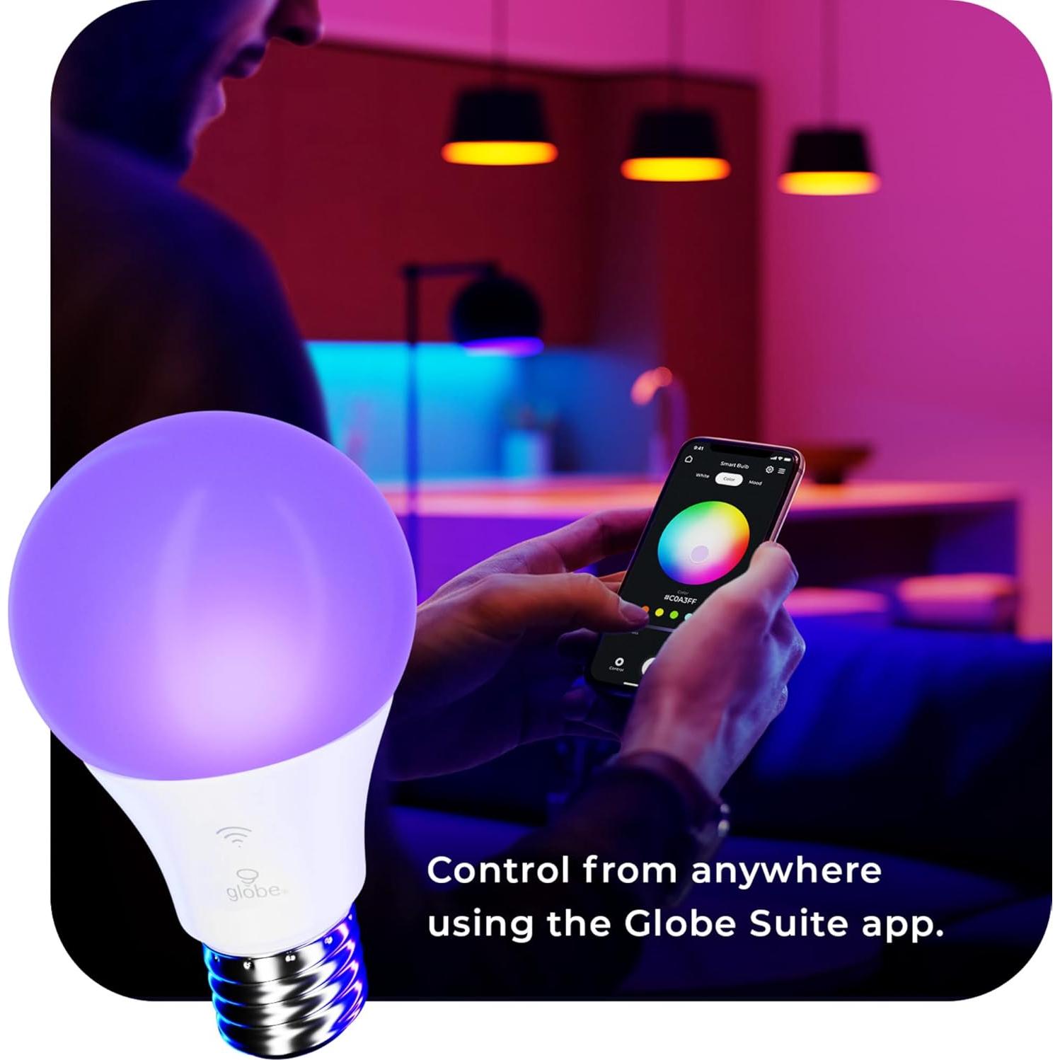 Bombilla LED Inteligente GLOBE 10W RGB E26 Regulable 2000K-5000K