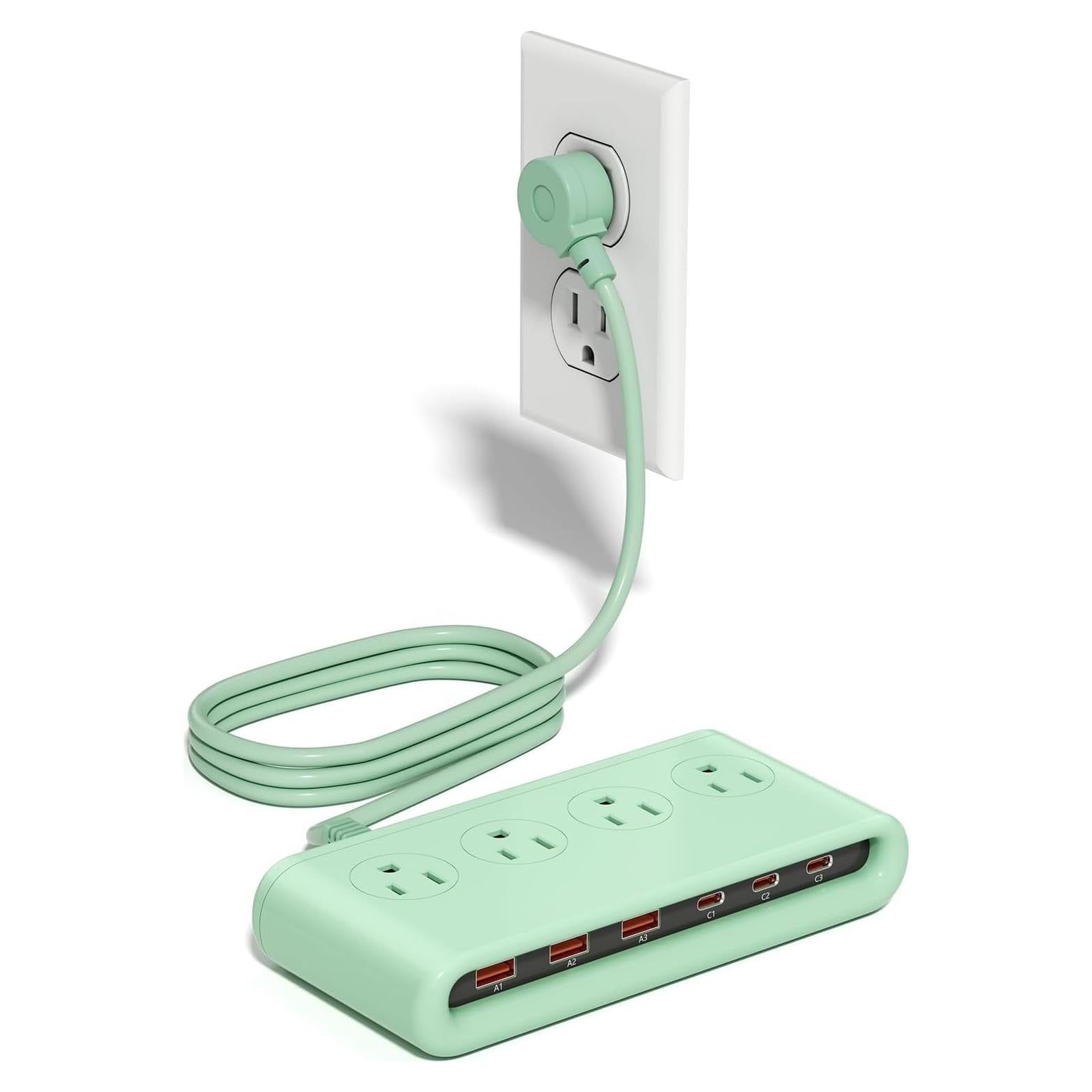 Regleta de Alimentación VPSUN 10 en 1 con USB C 35W Verde