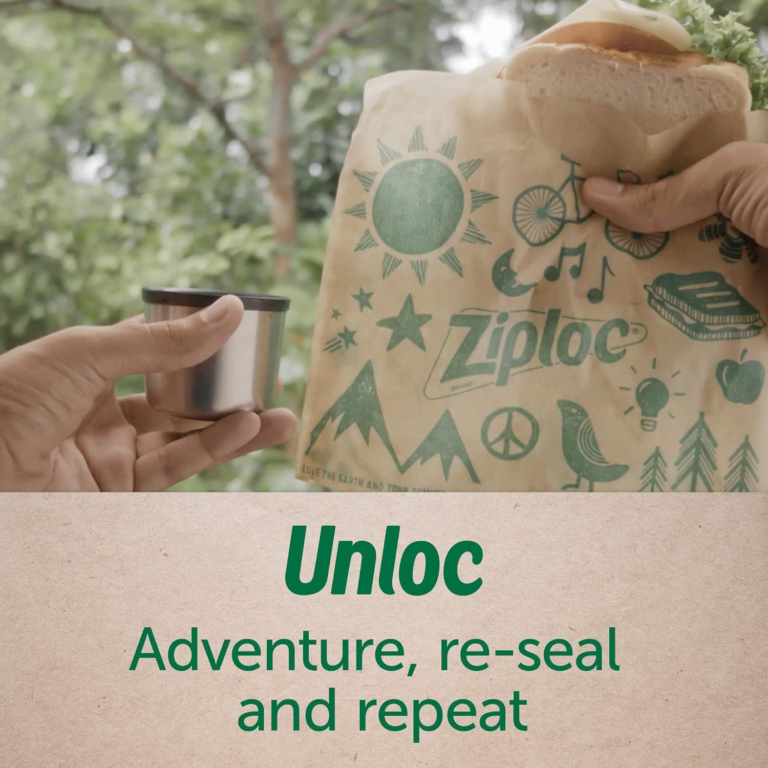 Bolsas de Papel Reciclables Ziploc para Sándwich 50 Unidades