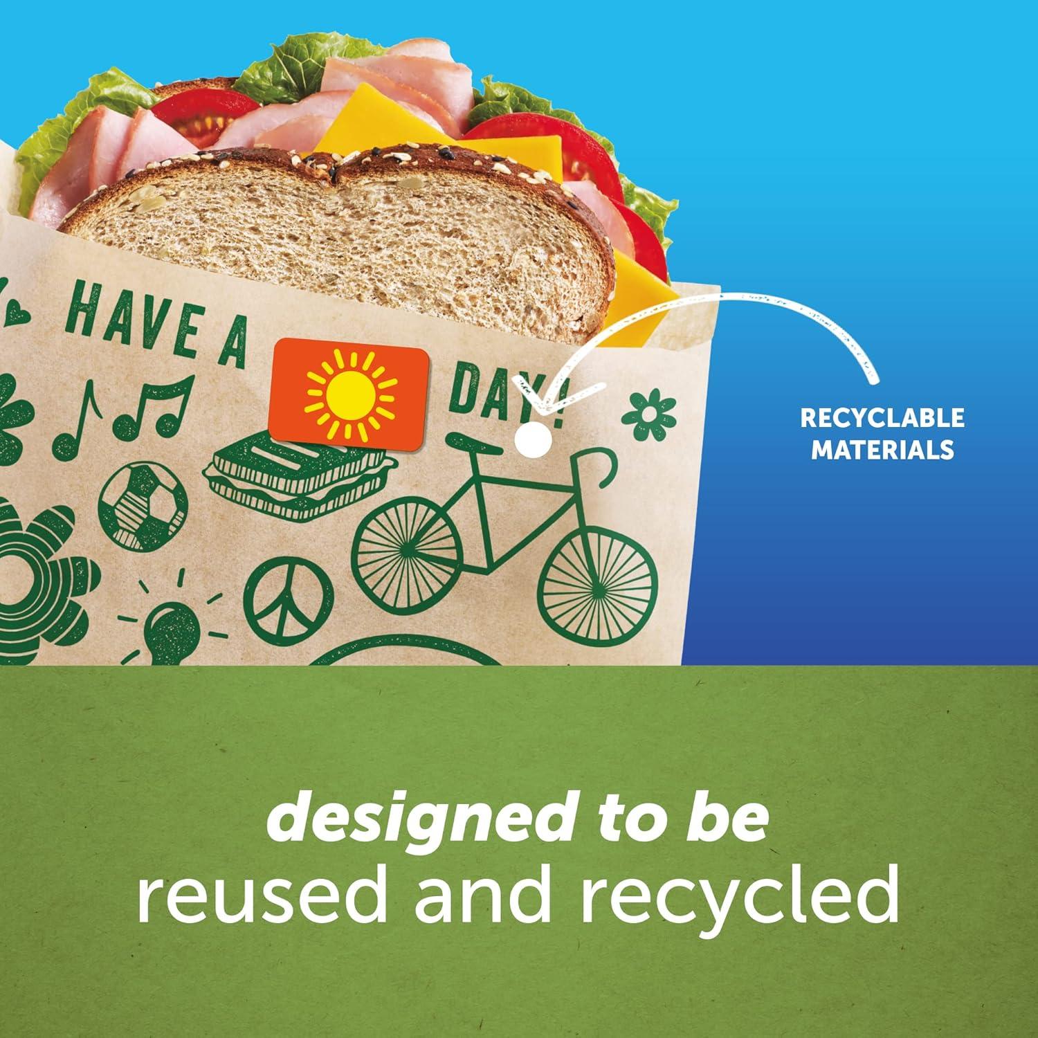 Bolsas de Papel Reciclables Ziploc para Sándwich 50 Unidades