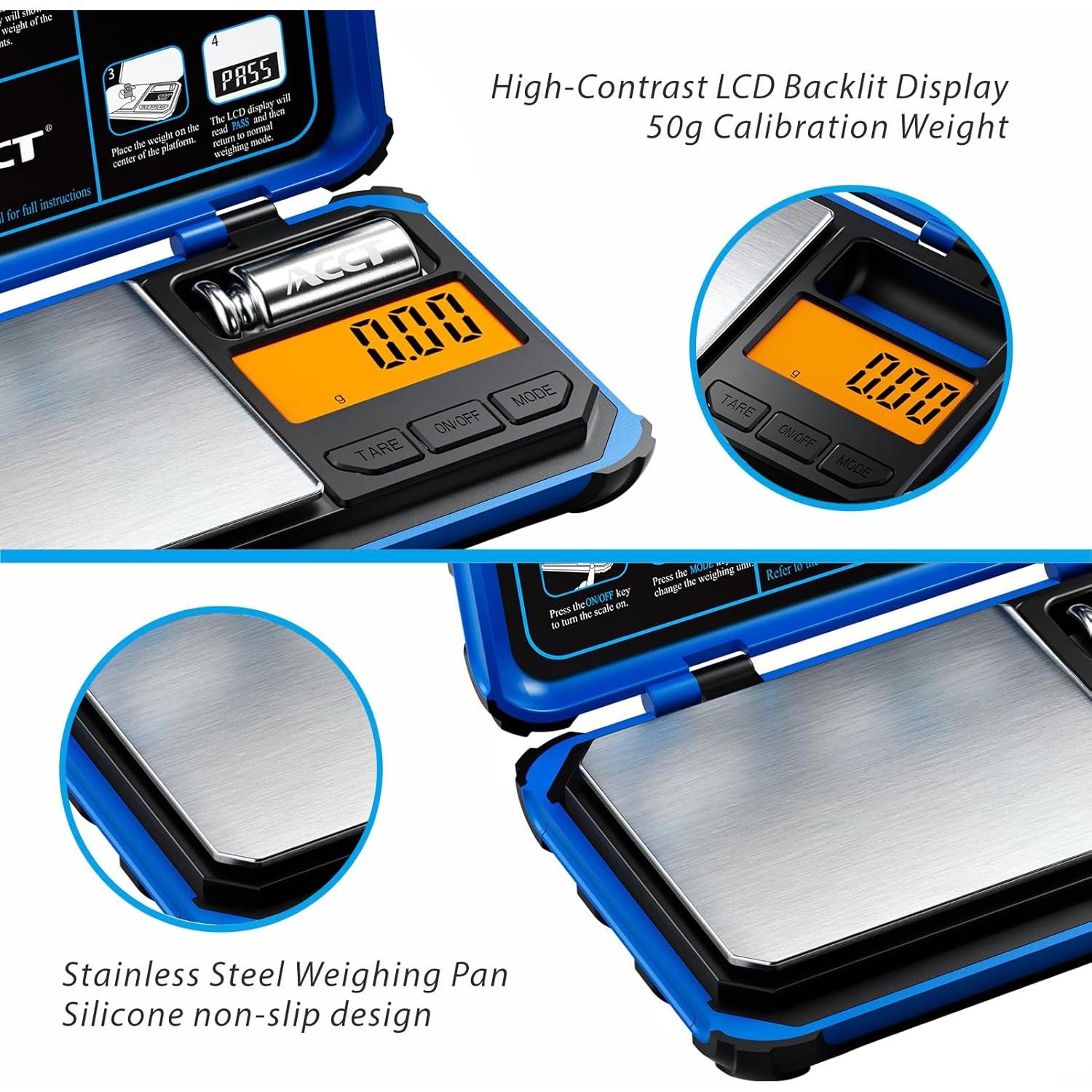 Báscula de bolsillo digital ACCT AI-200 200g 0.01g LCD