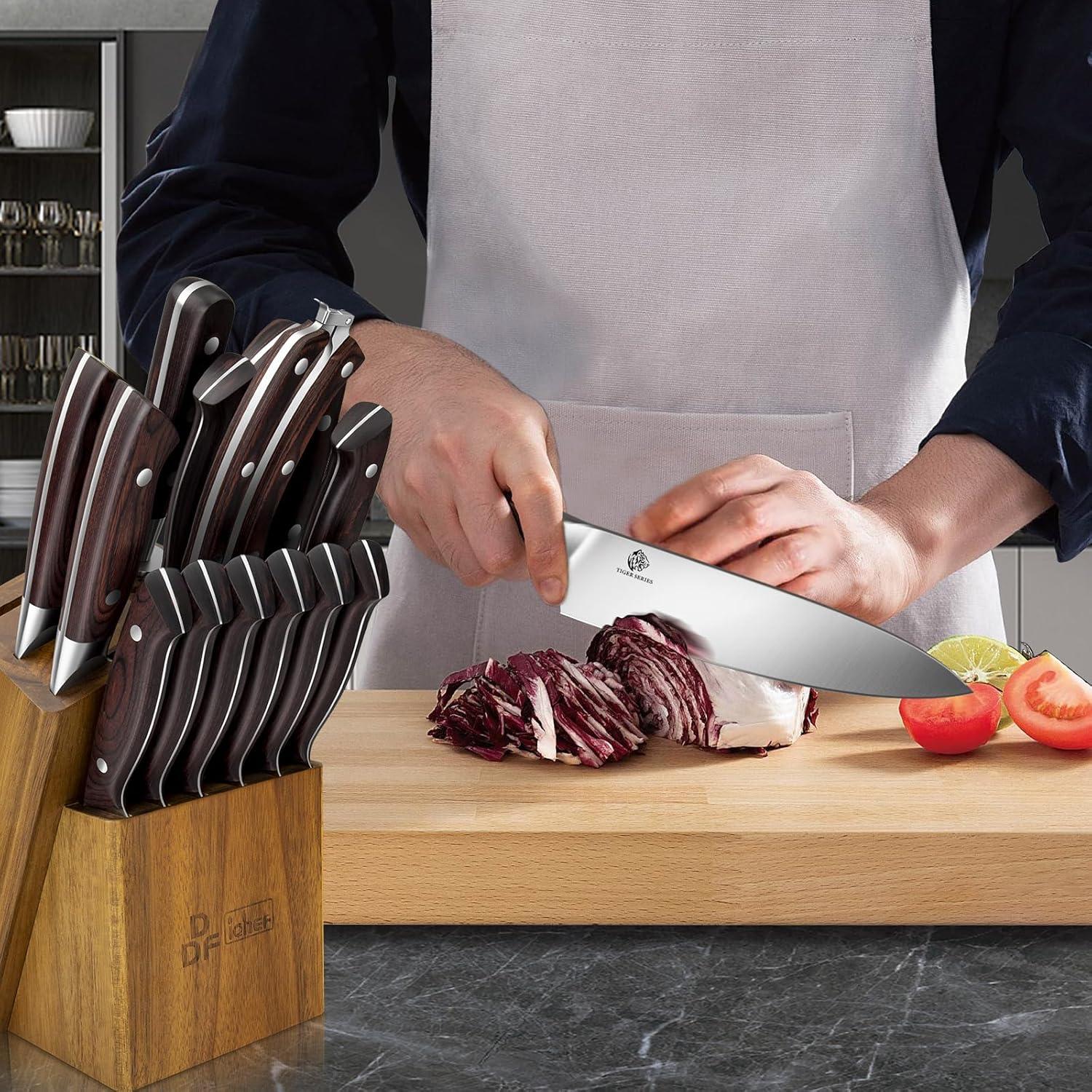 Juego de Cuchillos de Cocina DDF iohEF 16 Piezas Acero Inoxidable