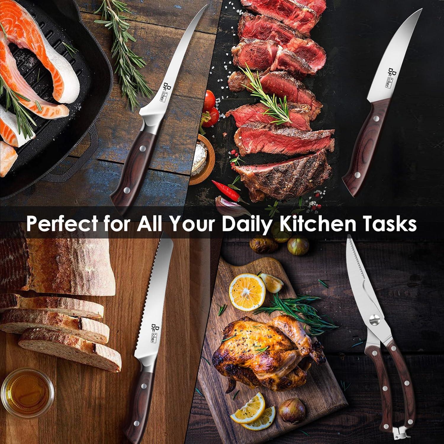 Juego de Cuchillos de Cocina DDF iohEF 16 Piezas Acero Inoxidable