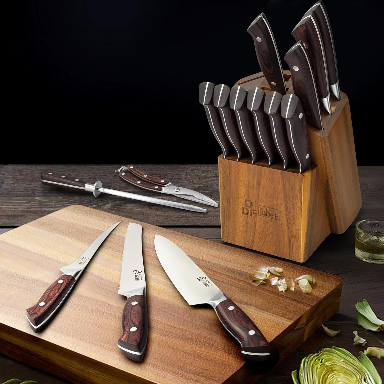 Juego de Cuchillos de Cocina DDF iohEF 16 Piezas Acero Inoxidable