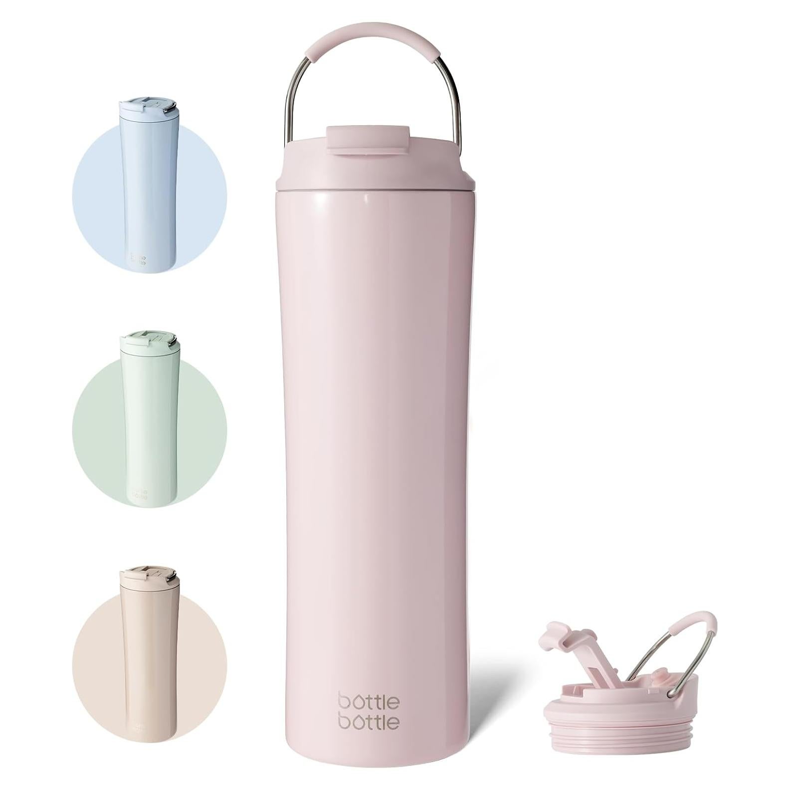 Botella de Agua Aislada 24oz Acero Inoxidable Rosa Claro