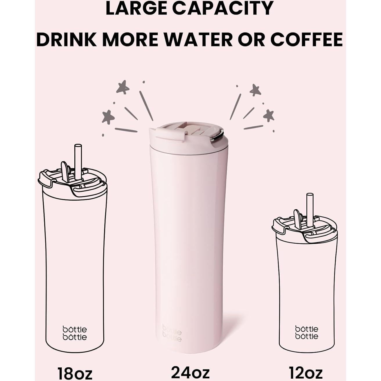 Botella de Agua Aislada 24oz Acero Inoxidable Rosa Claro