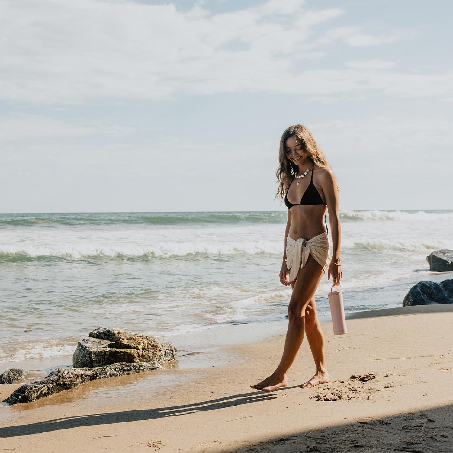 Botella de Agua Aislada 24oz Acero Inoxidable Rosa Claro