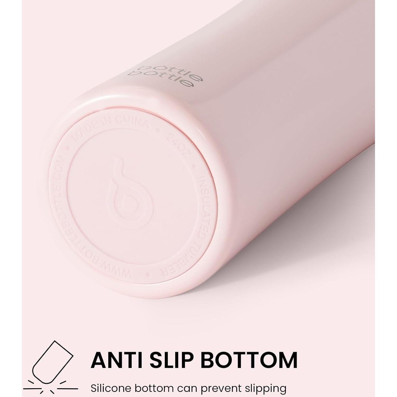 Botella de Agua Aislada 24oz Acero Inoxidable Rosa Claro