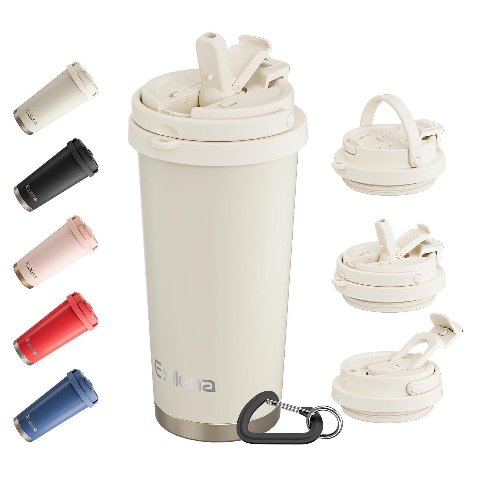 Taza de viaje Exllena 0.48L acero inoxidable a prueba de fugas