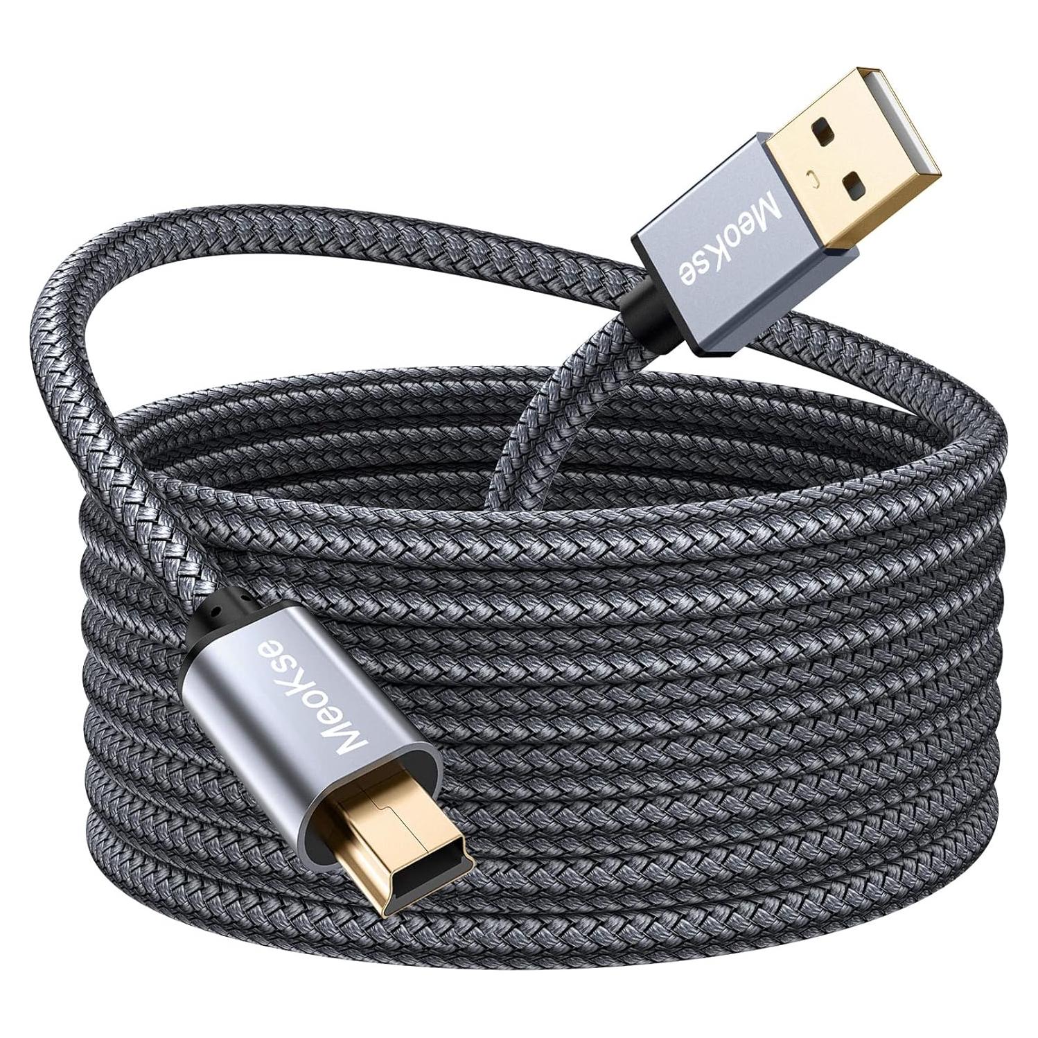 Cable USB Mini-B Meokse 6M Alta Velocidad 480Mbps