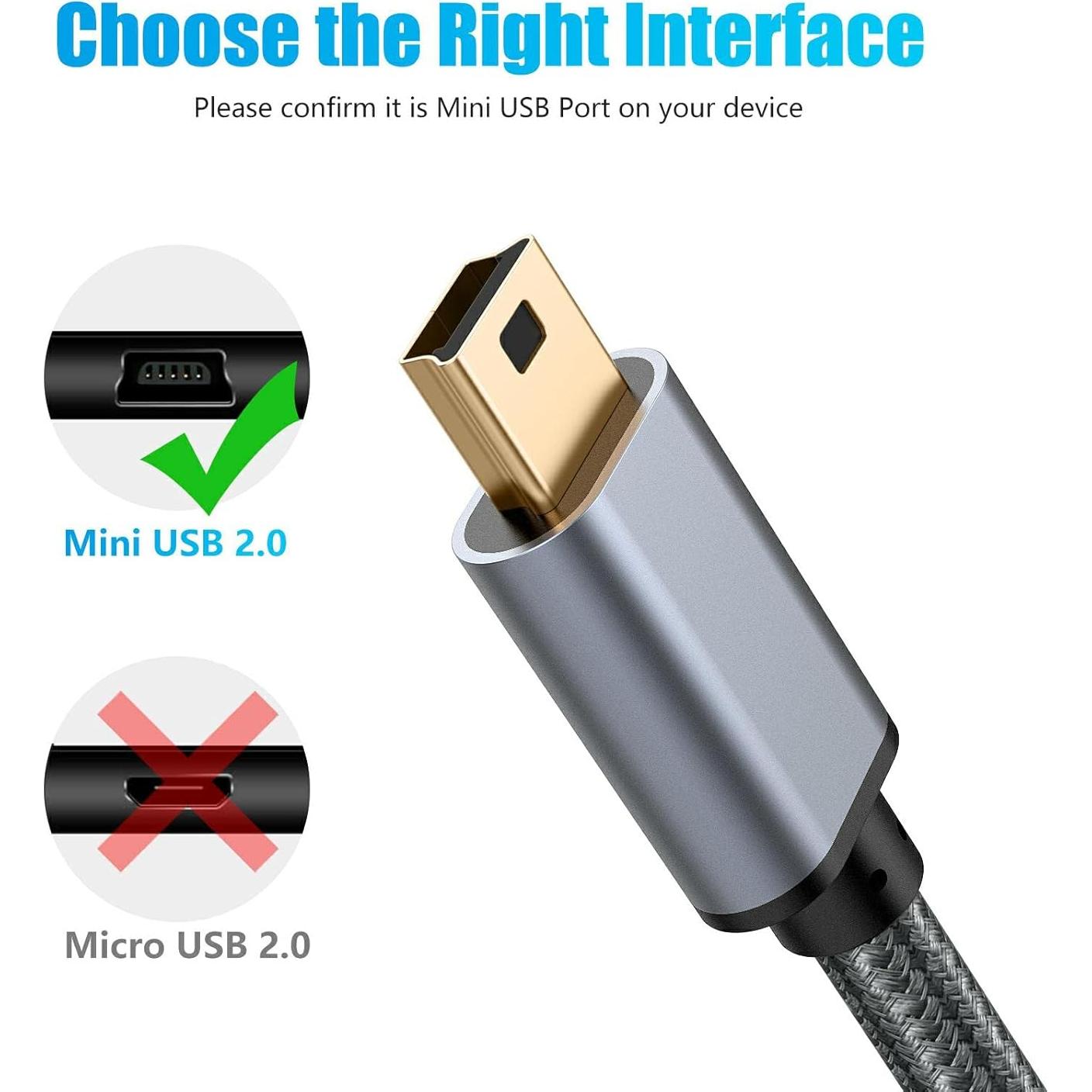 Cable USB Mini-B Meokse 6M Alta Velocidad 480Mbps